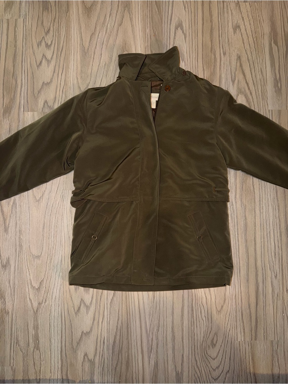Westbound Olive Green Men's Raincoat with High Collar